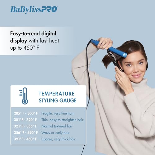 Nano Titanium Flat Iron Hair Straightener, 1" Digital for All Hair Types U7235