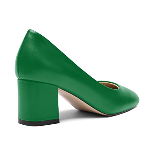 Women's Casual Leather Slip On Low Heel Pumps I320550