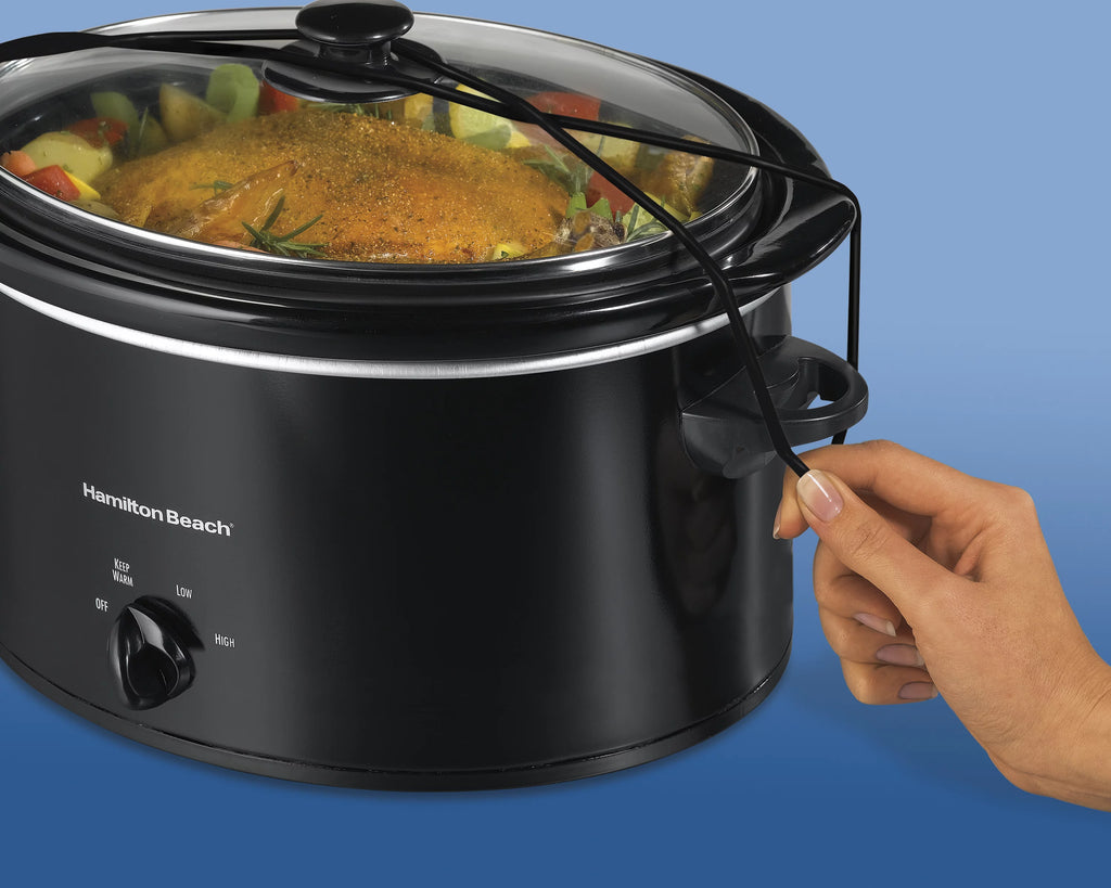 Portable Slow Cooker, 5 Quart, Removable Crock, Black F481