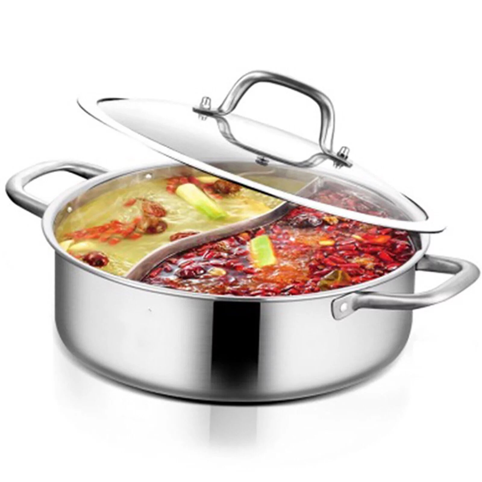Stainless Steel Shabu Hot Pot for Induction and Gas Stove F317