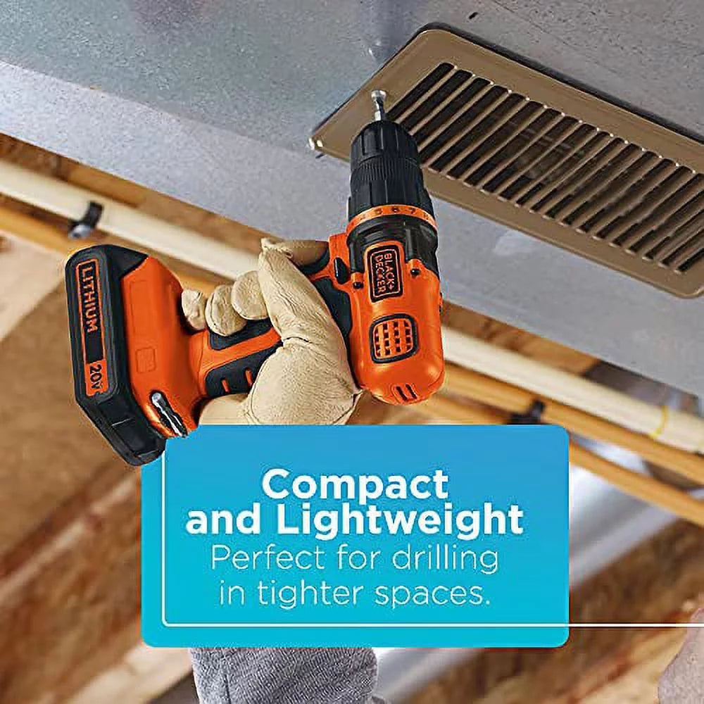 Cordless Drill and Driver, 3/8 Inch with LED Work Light P139358