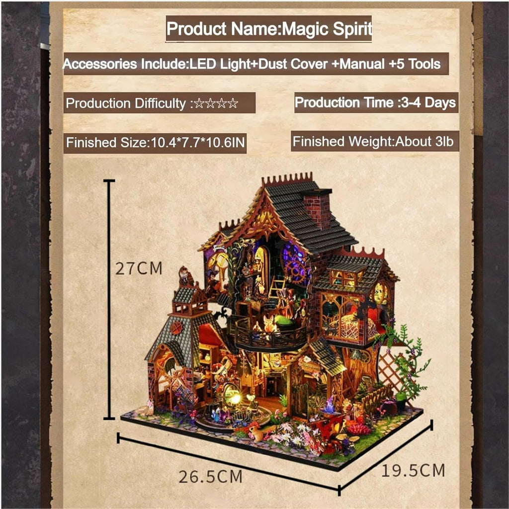 DIY Miniature House Kit with Dust Proof Cover and Tools for Adults M3348