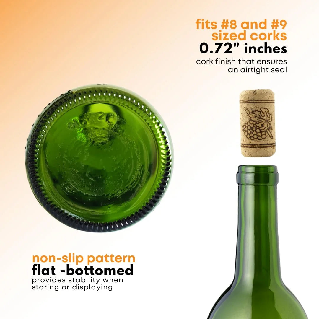 Wine Bottles, 750 ml, Pack of 12 V9390