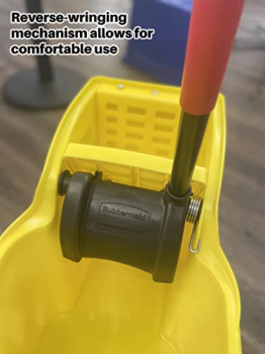 31 QT Tandem Mop Bucket and Wringer Combo on Wheels, Yellow M495