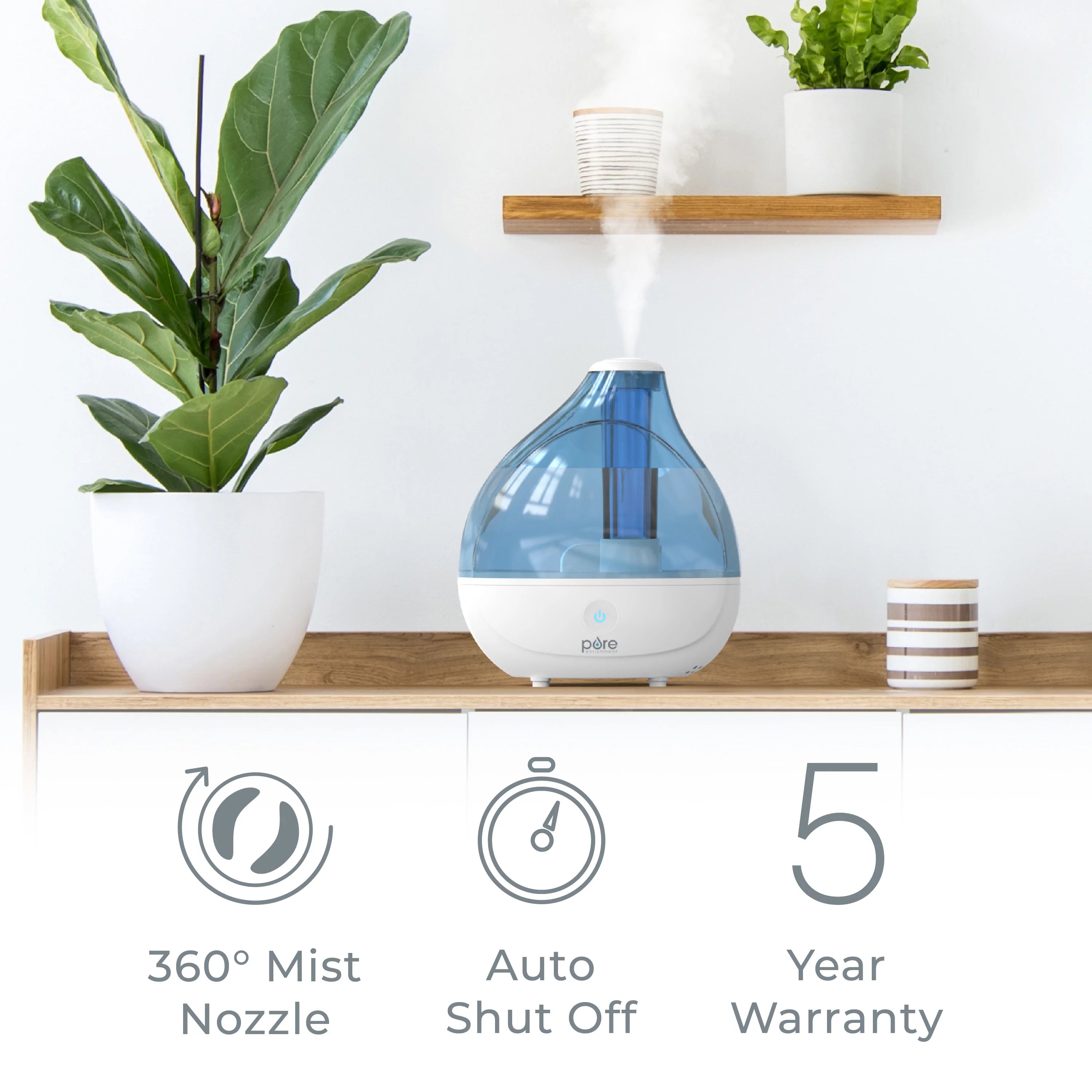 Ultrasonic Cool Mist Humidifier with 360° Rotation Nozzle B93137