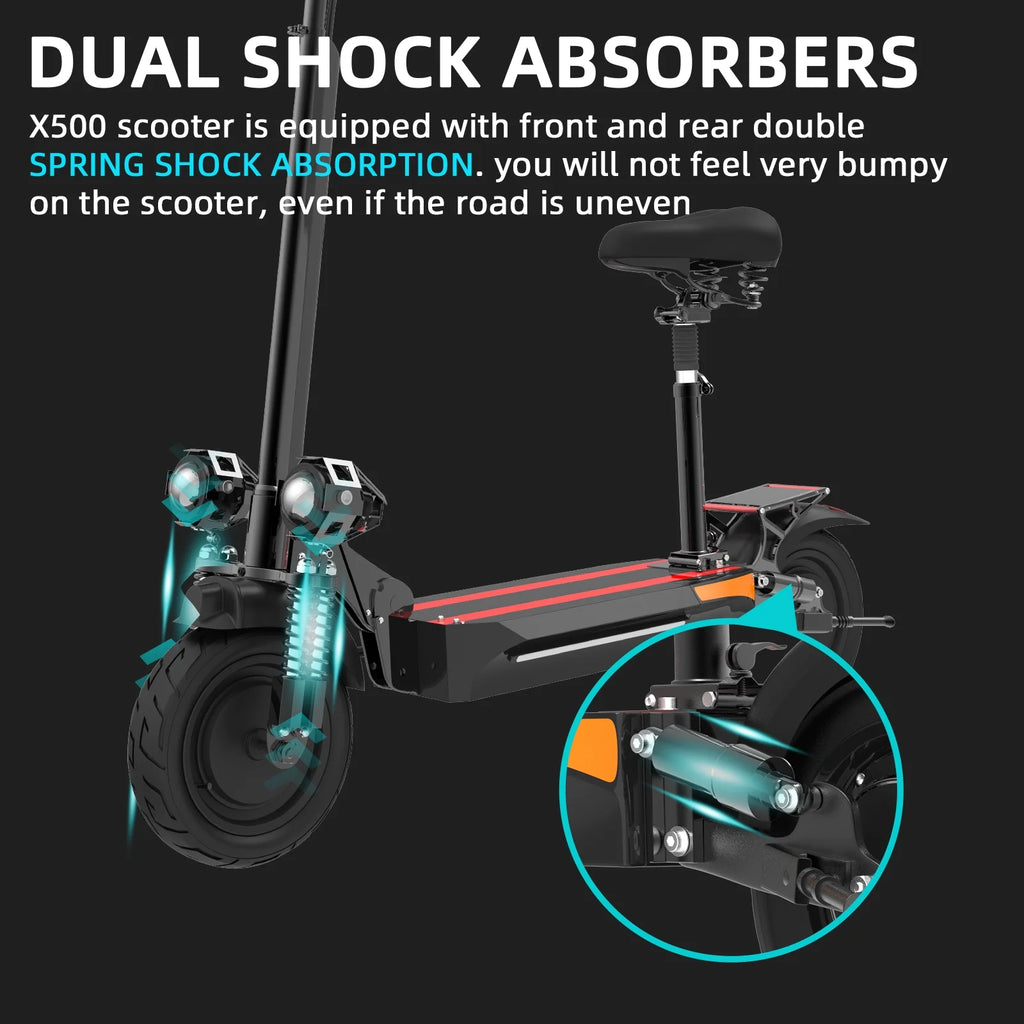 Electric Scooter with Seat, 2000W Dual Motor, 40 mph, Foldable for Adults K133125