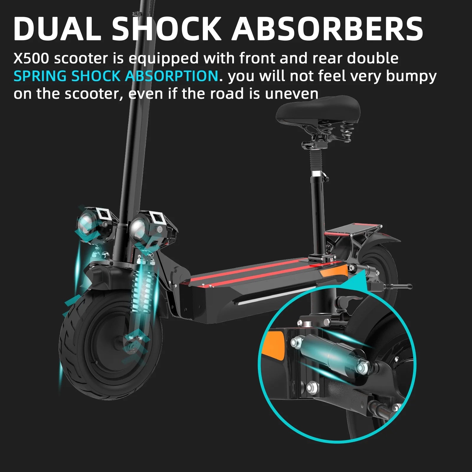 Electric Scooter with Seat, 2000W Dual Motor, 40 mph, Foldable for Adults K133125