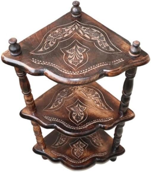 3-Tier Wooden Corner Shelf for Plants and Decor B5842