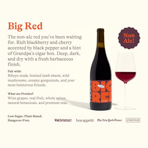 Non-Alcoholic Red Wine Alternative 750mL, Low Sugar, Vegan E261844
