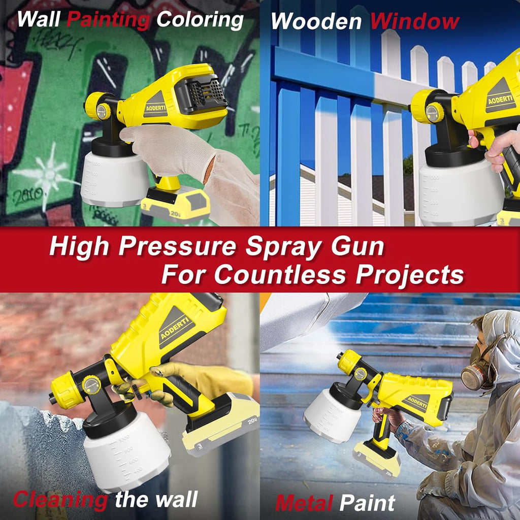 Cordless HVLP Paint Sprayer for 20V Max Battery, Indoor Outdoor Use X4554