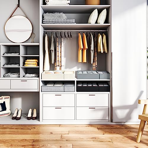 Foldable Drawer Organizer for Clothing, Socks, and Underwear, Black, Set of 4 L747