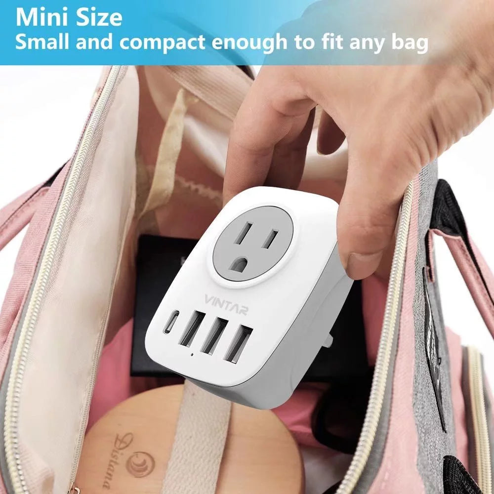 Travel Adapter US to UK, Type G Plug with 4 USB Ports, 2 Pack I616