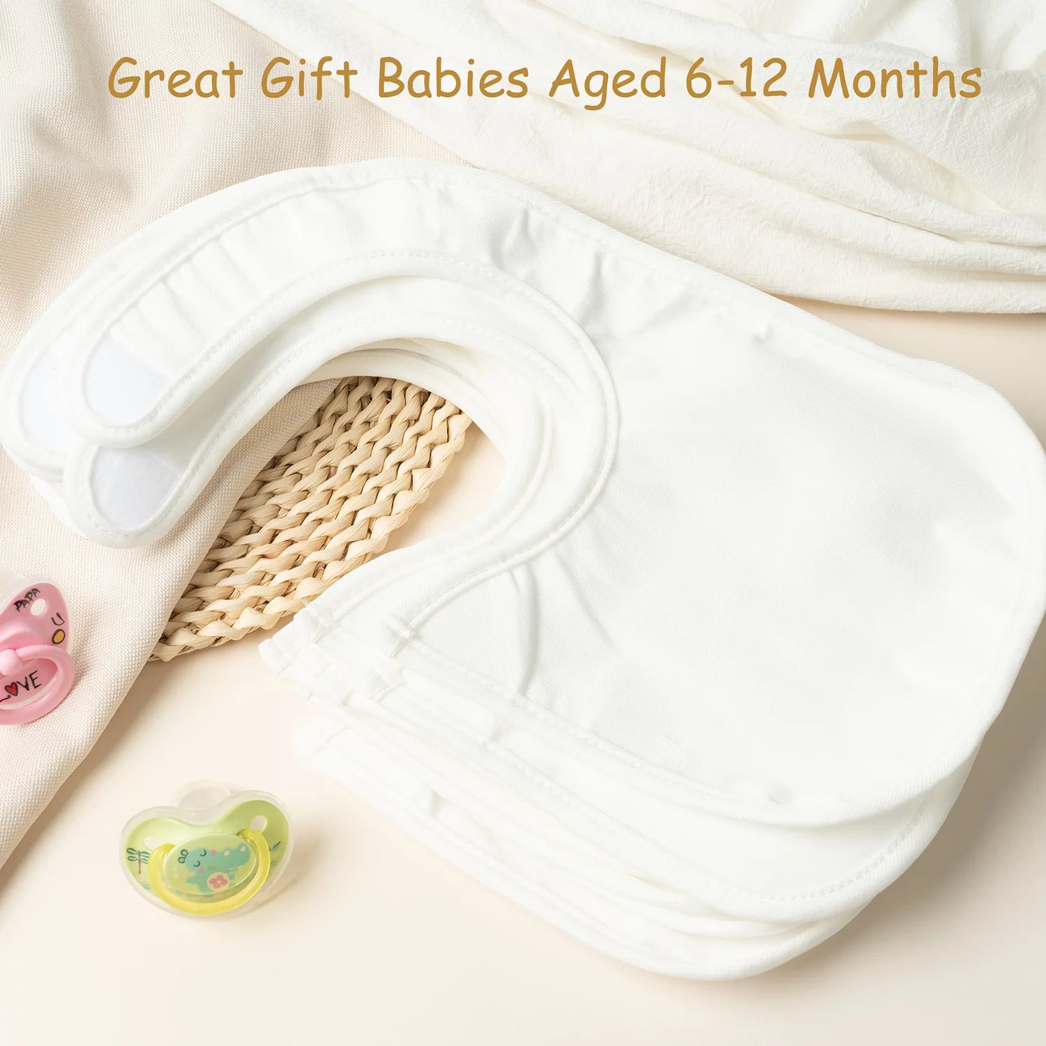 Sublimation Baby Bibs White Cotton Waterproof Blank DIY L694276