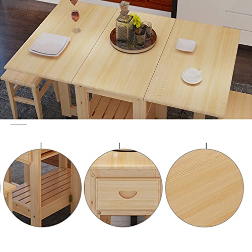 Foldable Dining Table with Wheels for Small Spaces T634