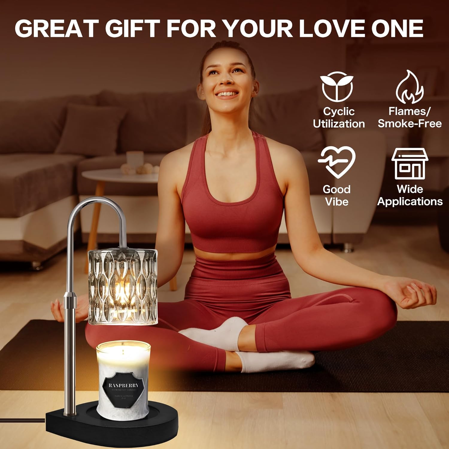 Candle Warmer Lamp with Timer, Adjustable Height, Dimmable Y578178