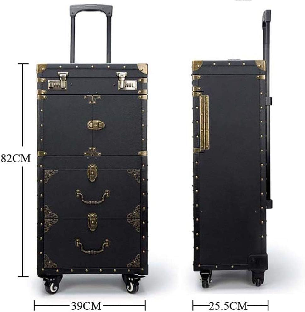 Lockable Makeup Train Case with Hair Dryer Holder Z144708