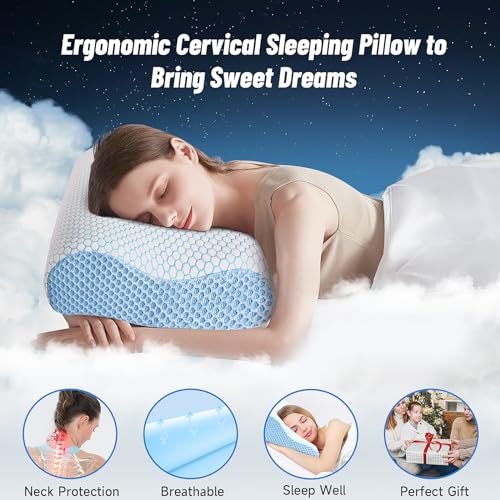 Ergonomic Memory Foam Neck Pillow for Sleeping and Neck Pain Relief M1003