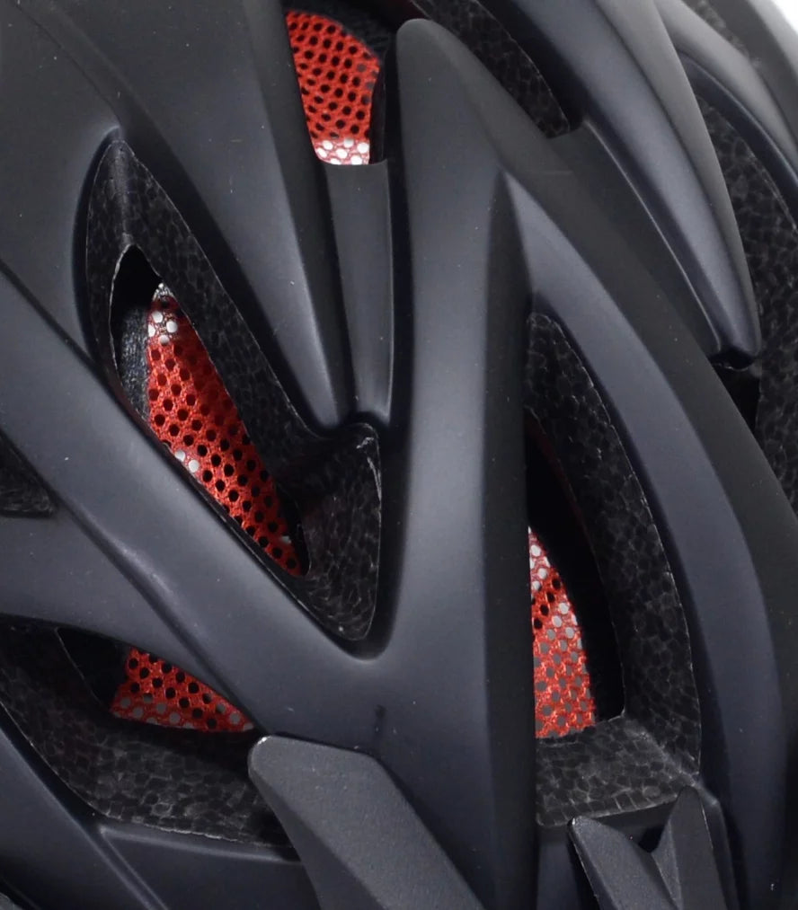 Adult Bike Helmet, Matte Black/Red, Easy Twist Adjustment, 24 Vents M74602