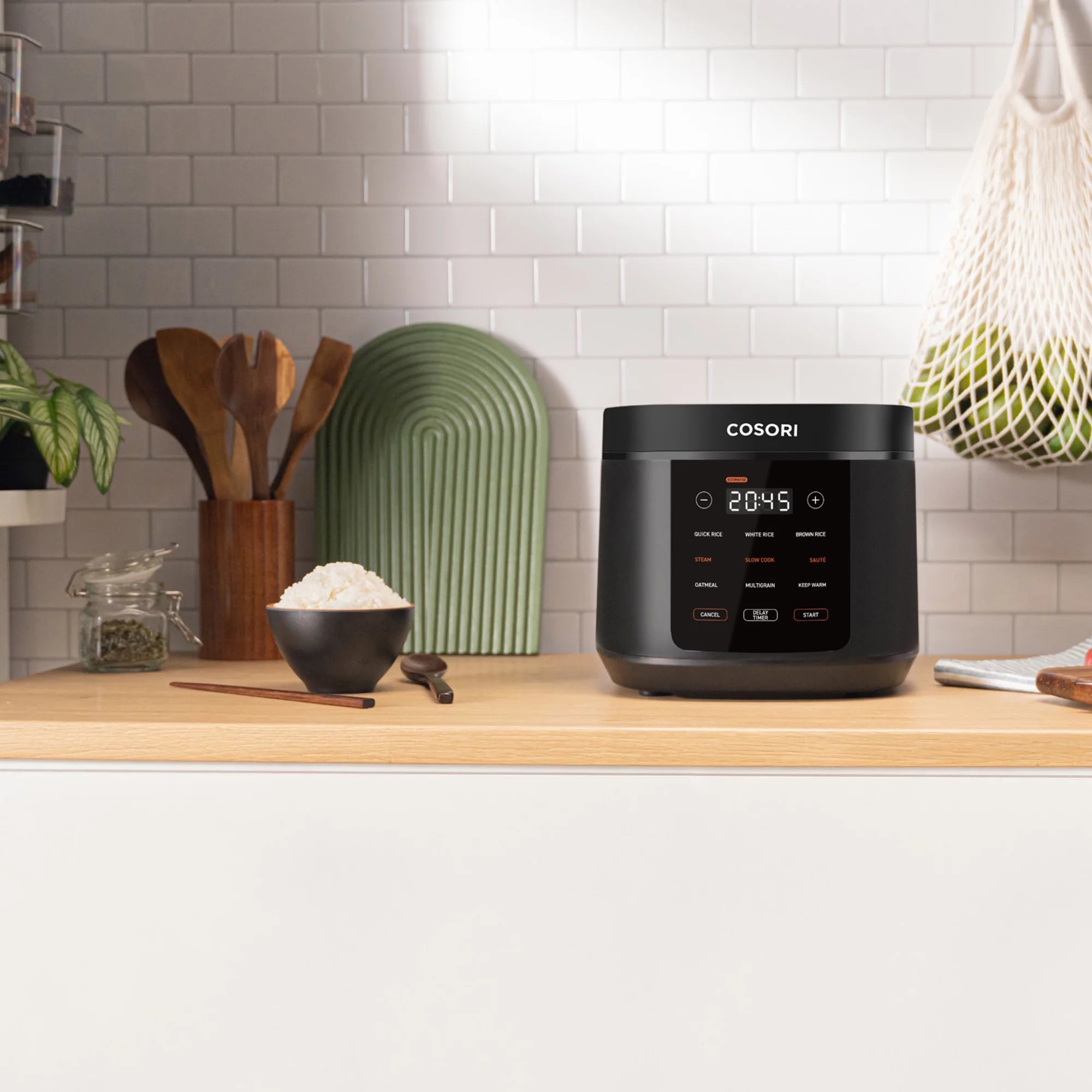 5.0-Quart Rice Cooker with 9 Cooking Functions and Touch Control H932