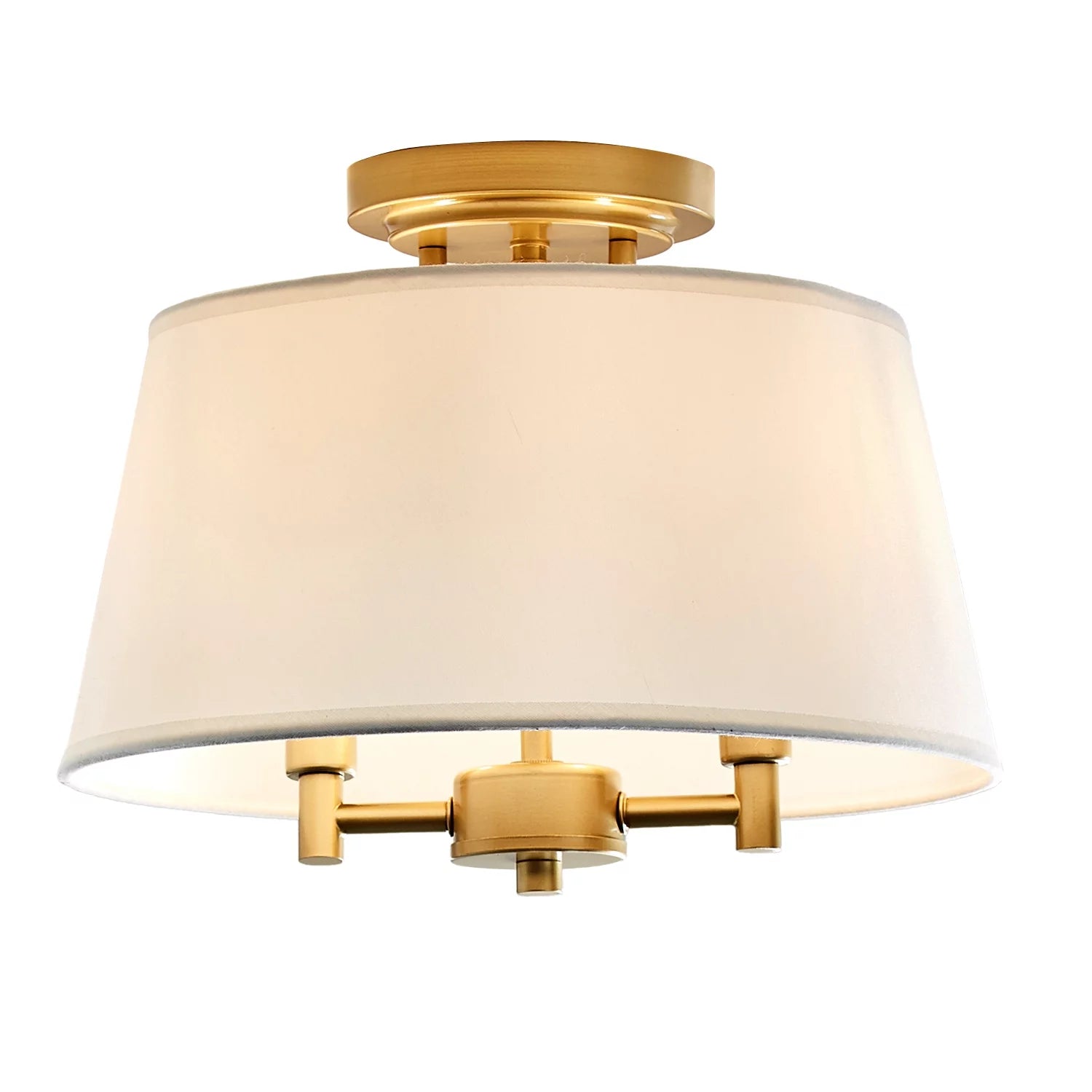 2-Light Flush Mount Burnished Brass with Bulb Y67453