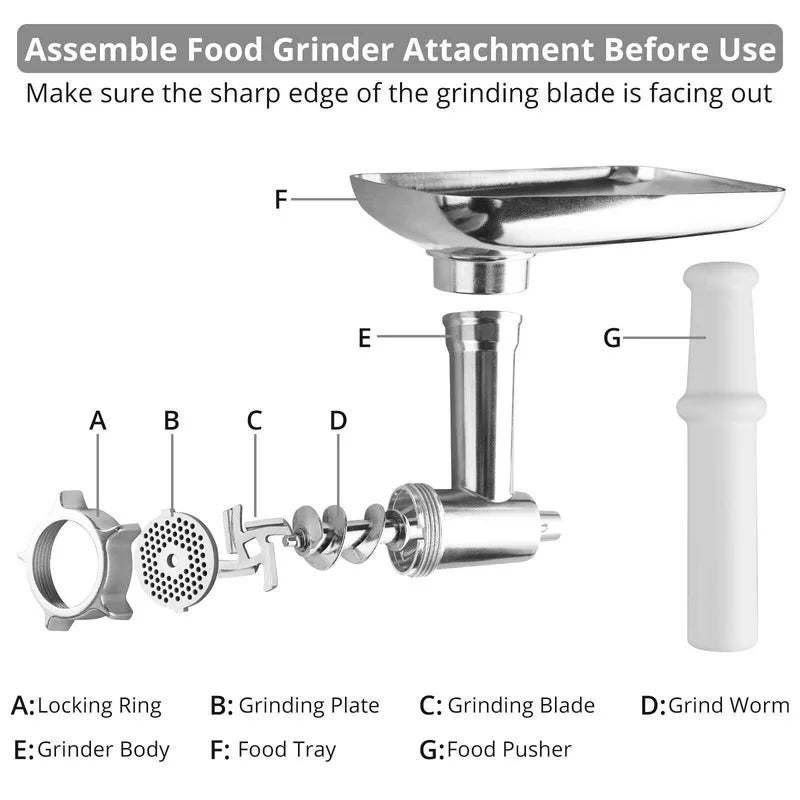 Metal Food Grinder Attachment for Meat and Sausage L52361