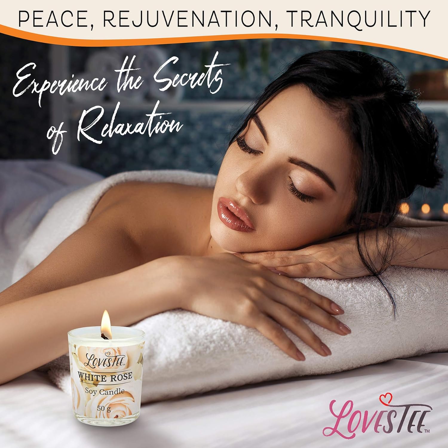 Spa Gift Basket for Women, White Rose Body Lotion, Shower Gel, Bath Salt, Candle B430