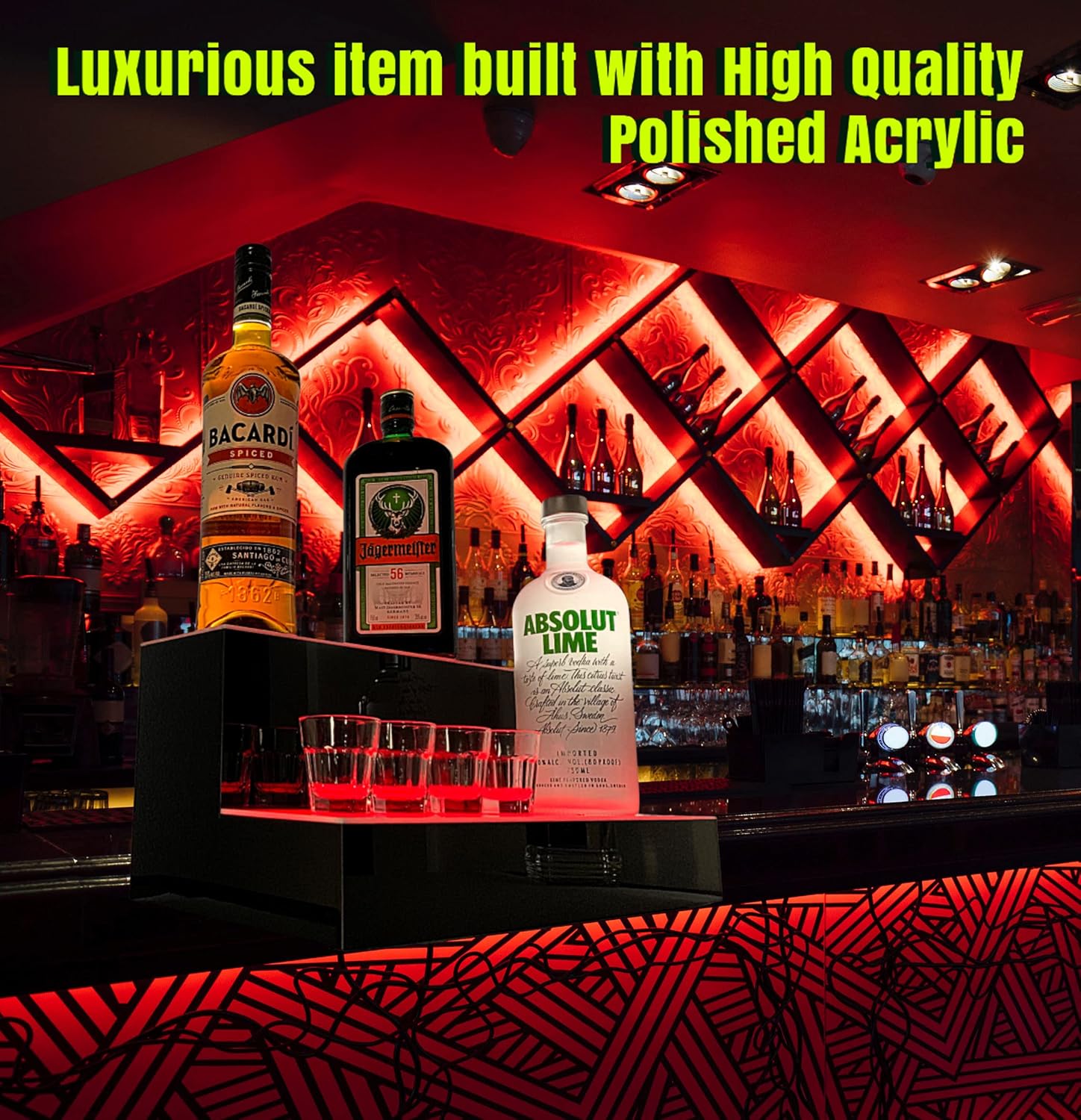 LED Bottle Display Shelf with Multicolor Light W37922
