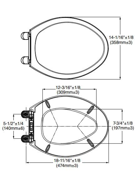 Slow-Close Elongated Toilet Seat, White H62836