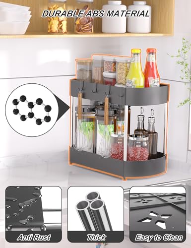 Under sink organizer and storage for kitchen or bathroom, black, 2 pack E75436
