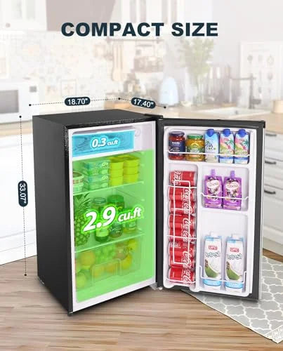 Mini Fridge with Freezer, Single Door, Adjustable Thermostat P82244