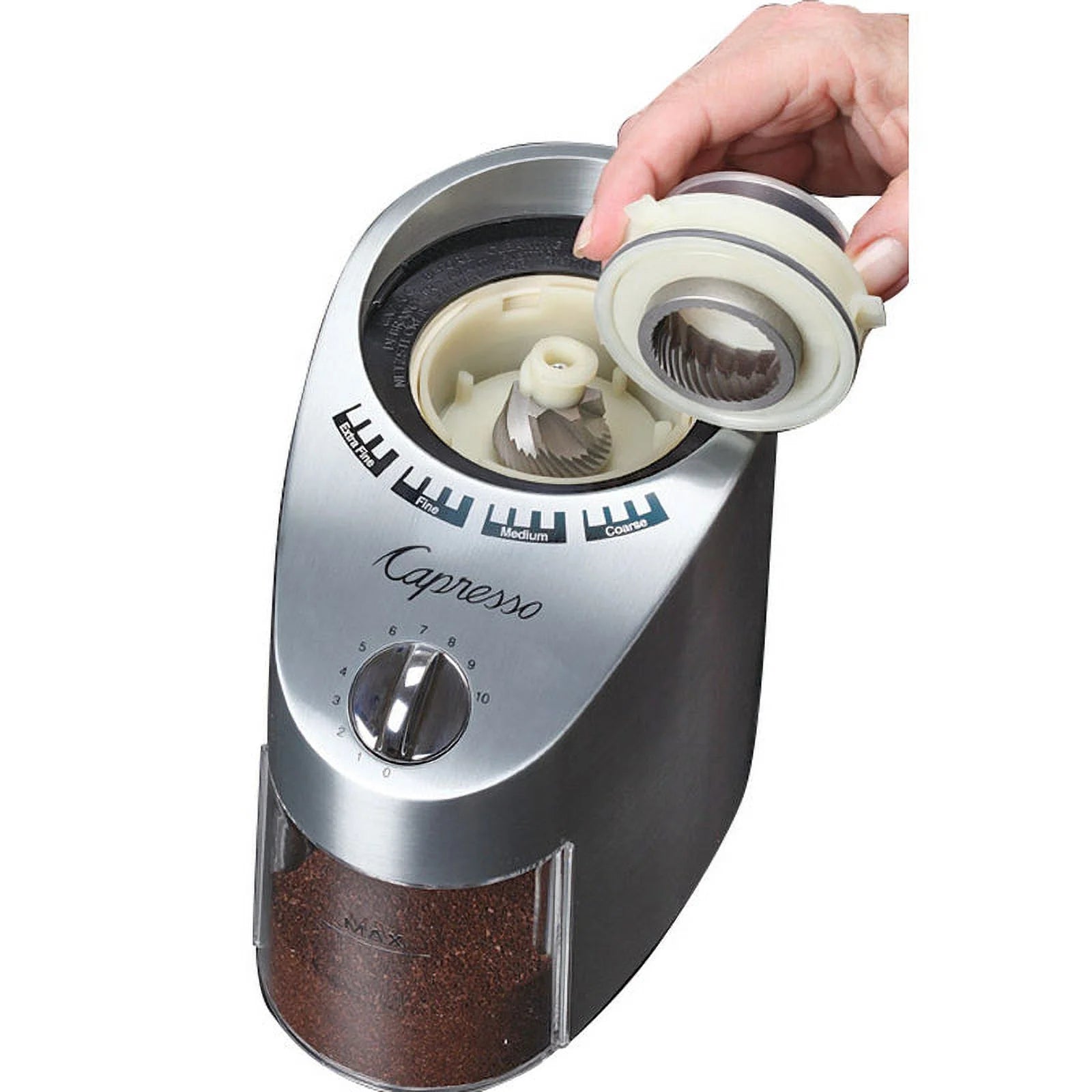 Conical Burr Coffee Grinder with Metal Housing B723