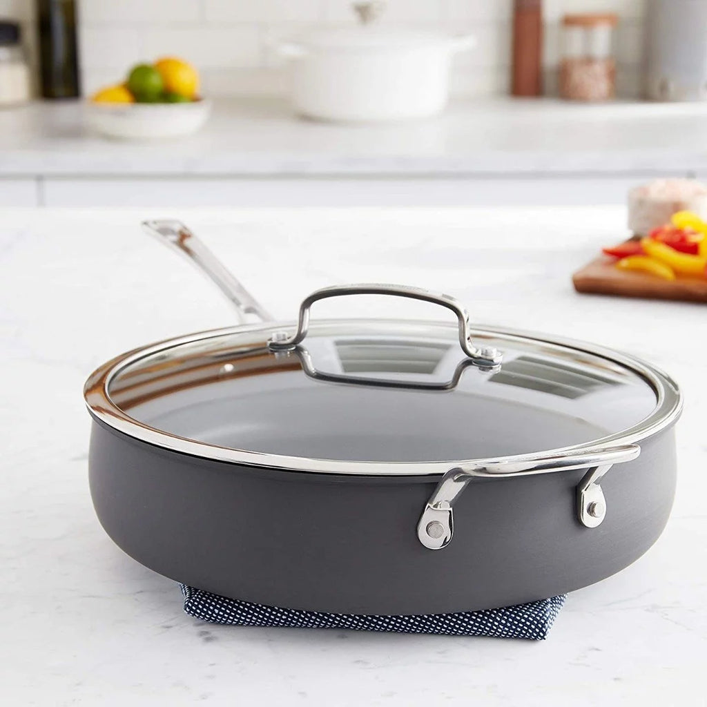 Non-Stick Hard Anodized 5 Qt. Saute Pan with Helper Handle Y52822