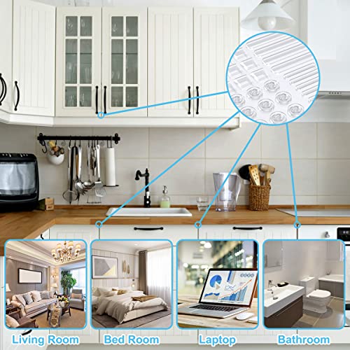 Cabinet Door Bumpers, 122 PCS Clear Self-Adhesive Rubber Pads, Multi-Shape for Furniture H1606
