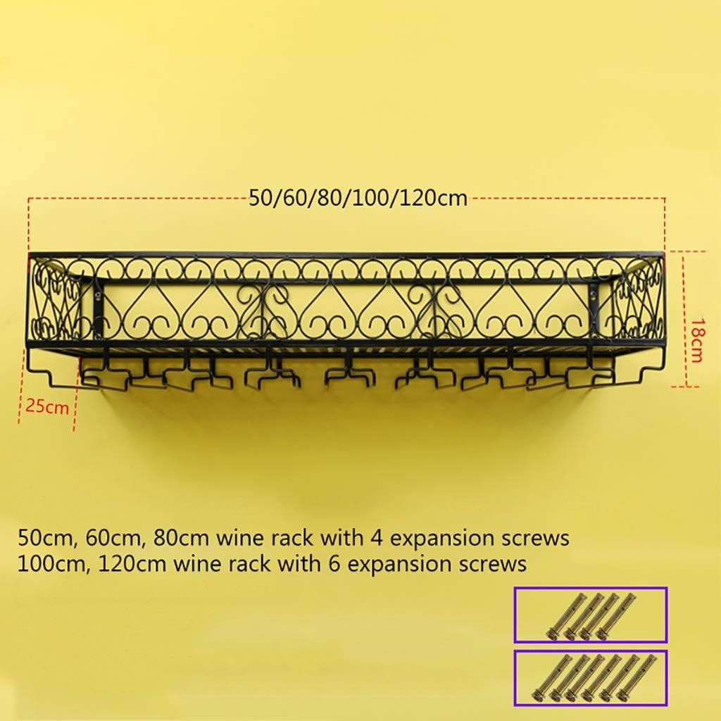 Wall-mounted Metal Wine Rack with Glass Holder W67652