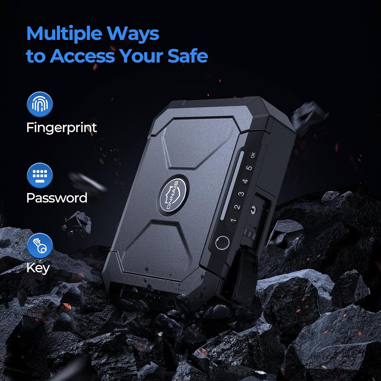 Biometric Gun Safe with Fingerprint Access and USB-C Charging C8258