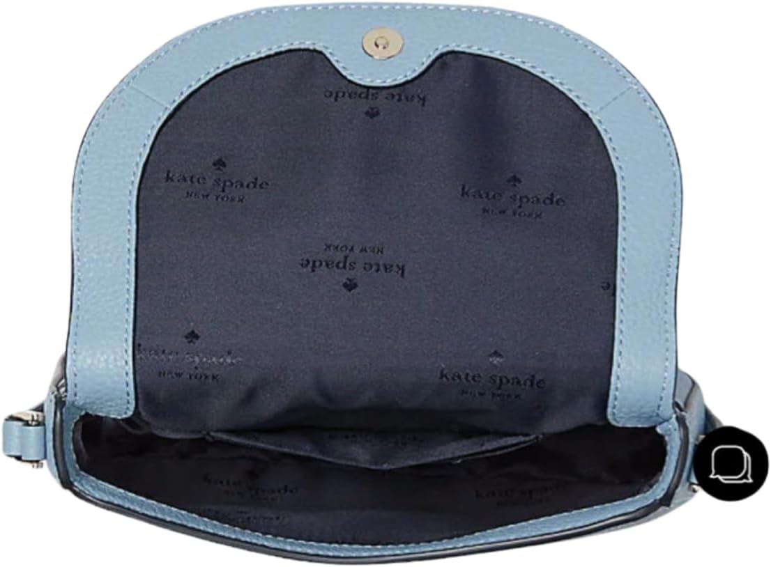 Polished blue mini flap crossbody S660
