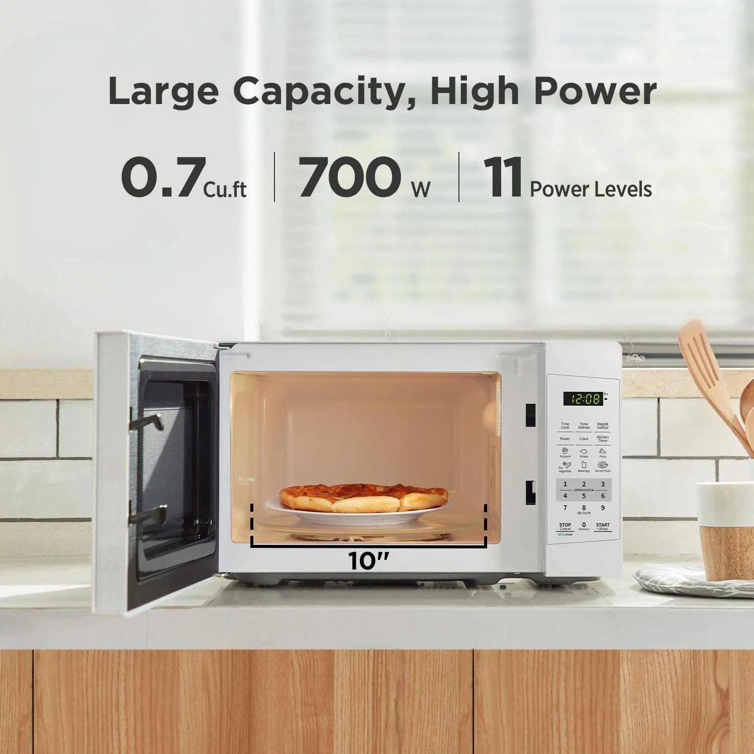 Countertop Microwave Oven with Sound On/Off and ECO Mode, 0.7 Cu Ft T21120