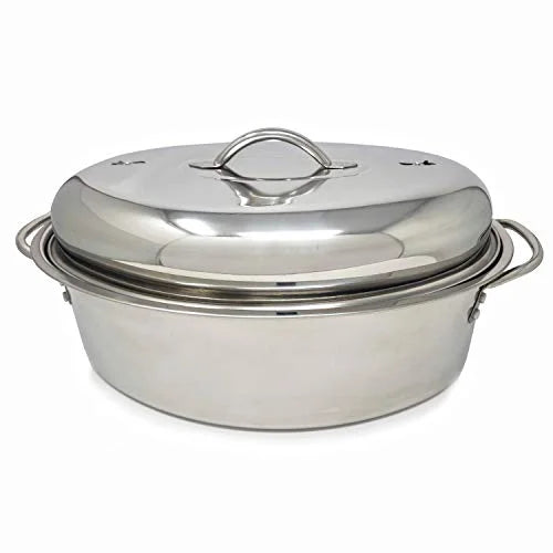 Stainless Steel High Dome Roaster Pan with Lid and Wire Rack P564288
