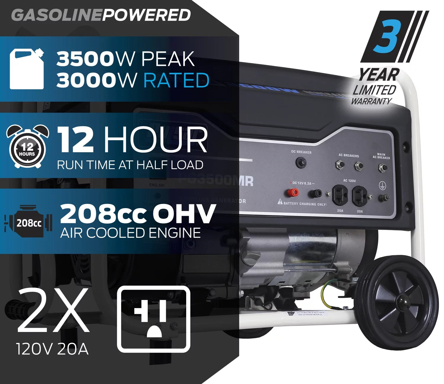 3500-Watt Gas Powered Portable Generator C5534