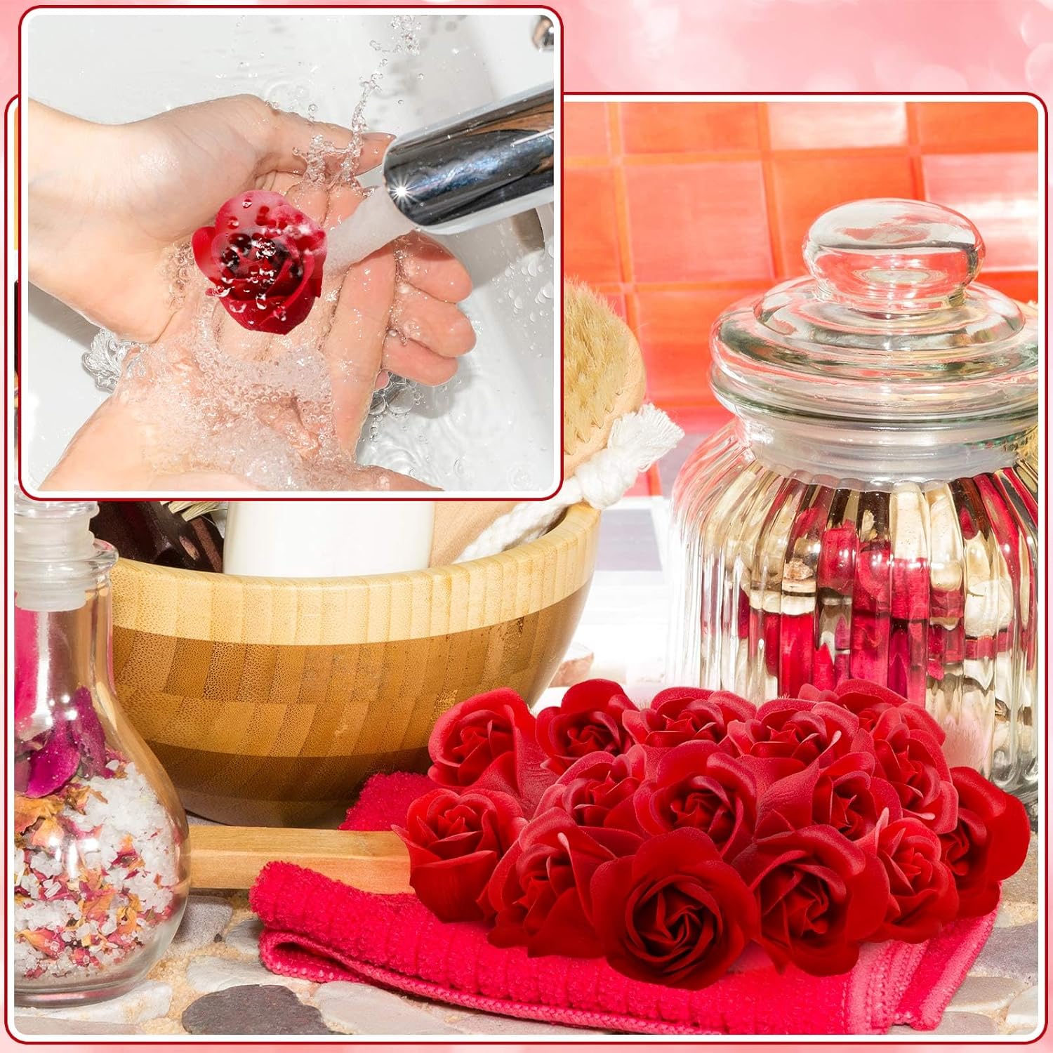 Rose Flower Soap Floral Scented Bath Soap R620