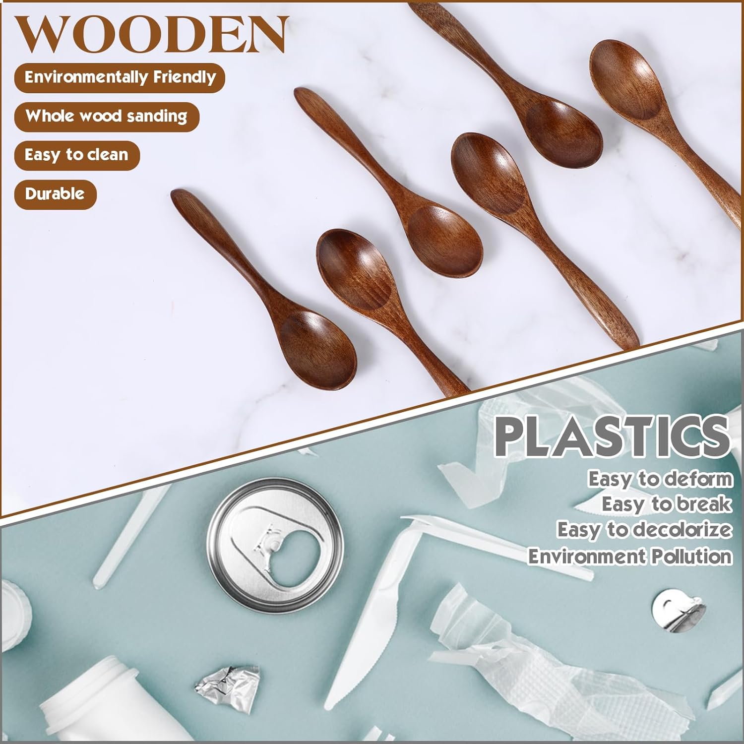 Small Wooden Spoons for Cooking, Soup, Tea and Coffee I898