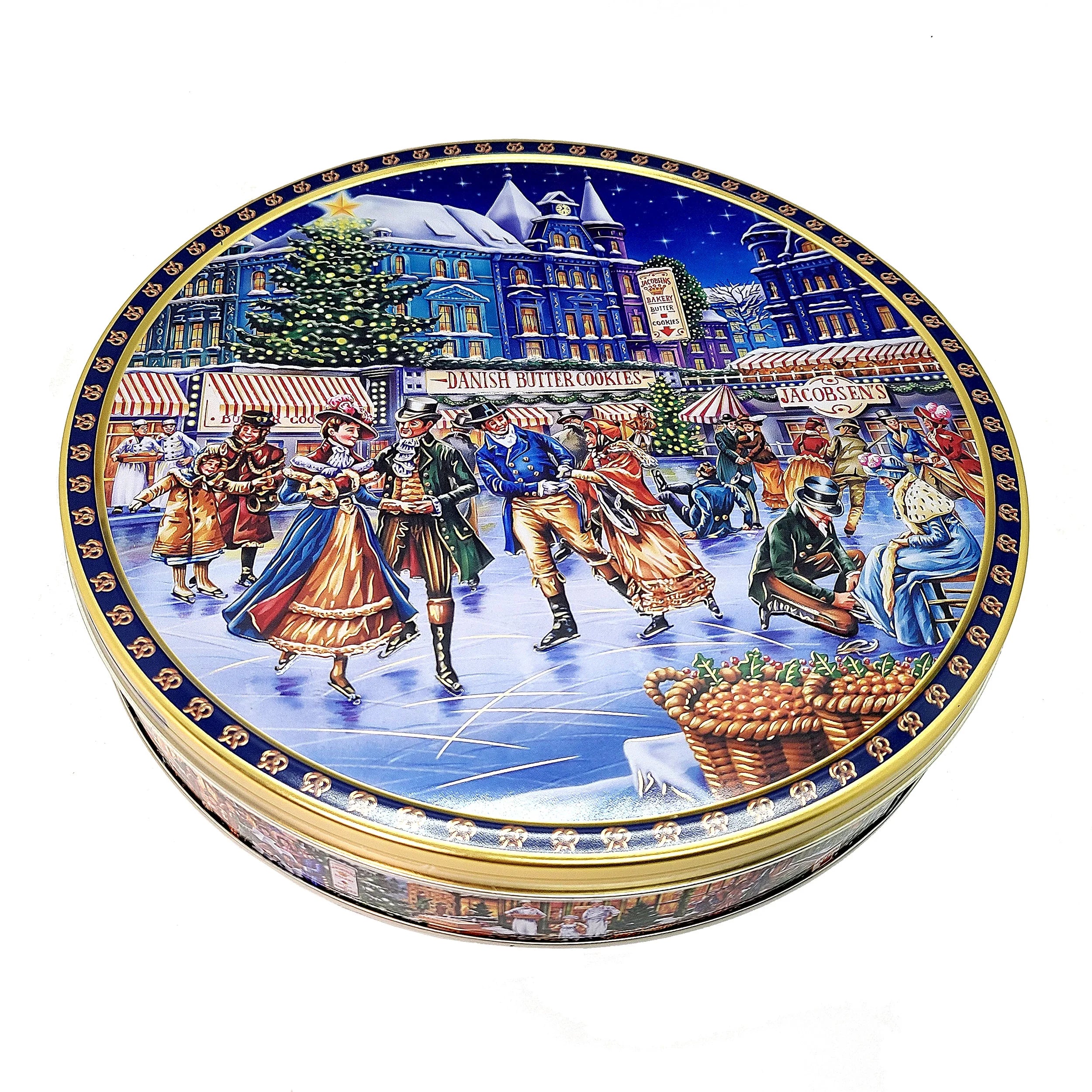 Danish Butter Cookies Gift Tin with Stainless Steel Tongs F557