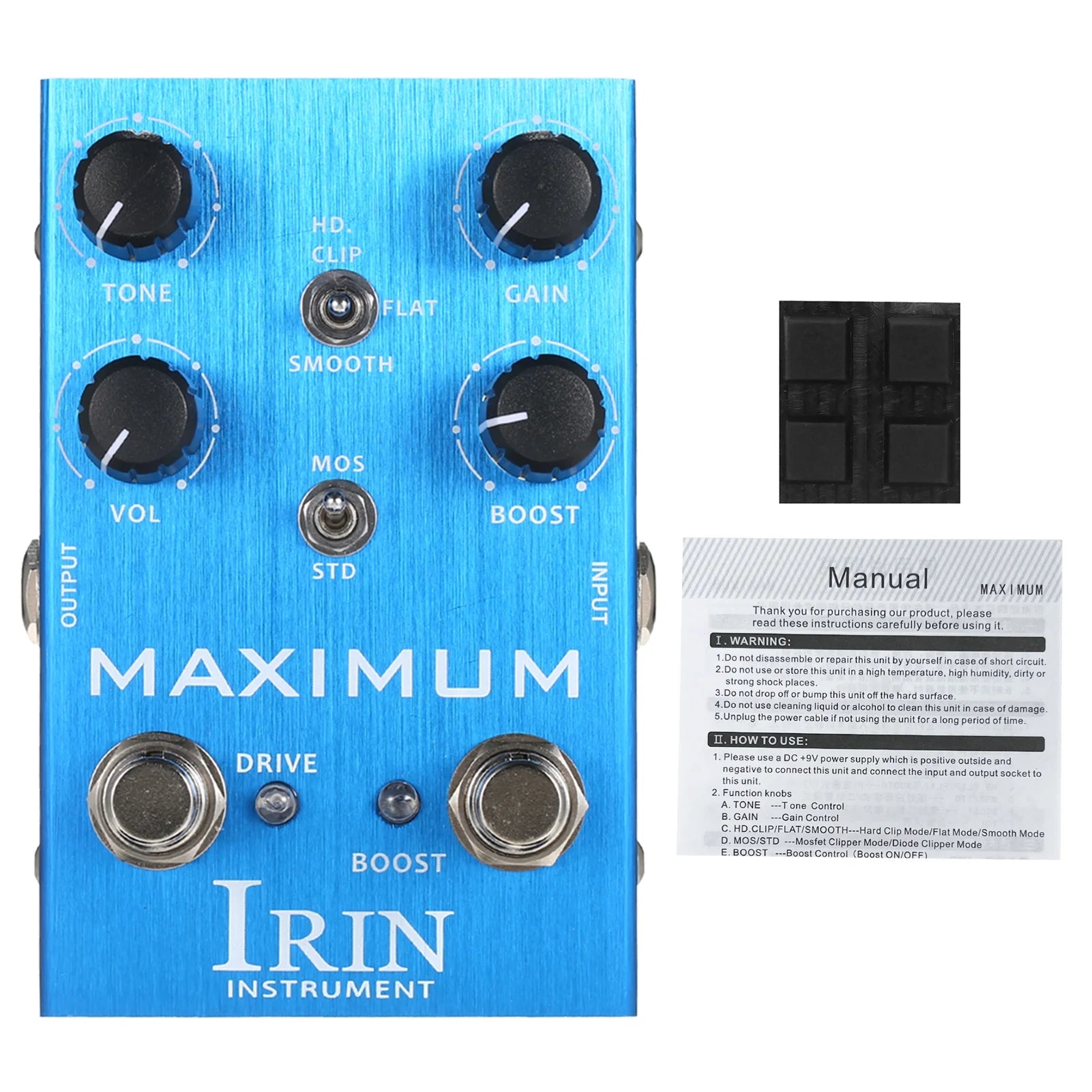 Overdrive Guitar Effect Pedal with Toggle Mode Switch H1045