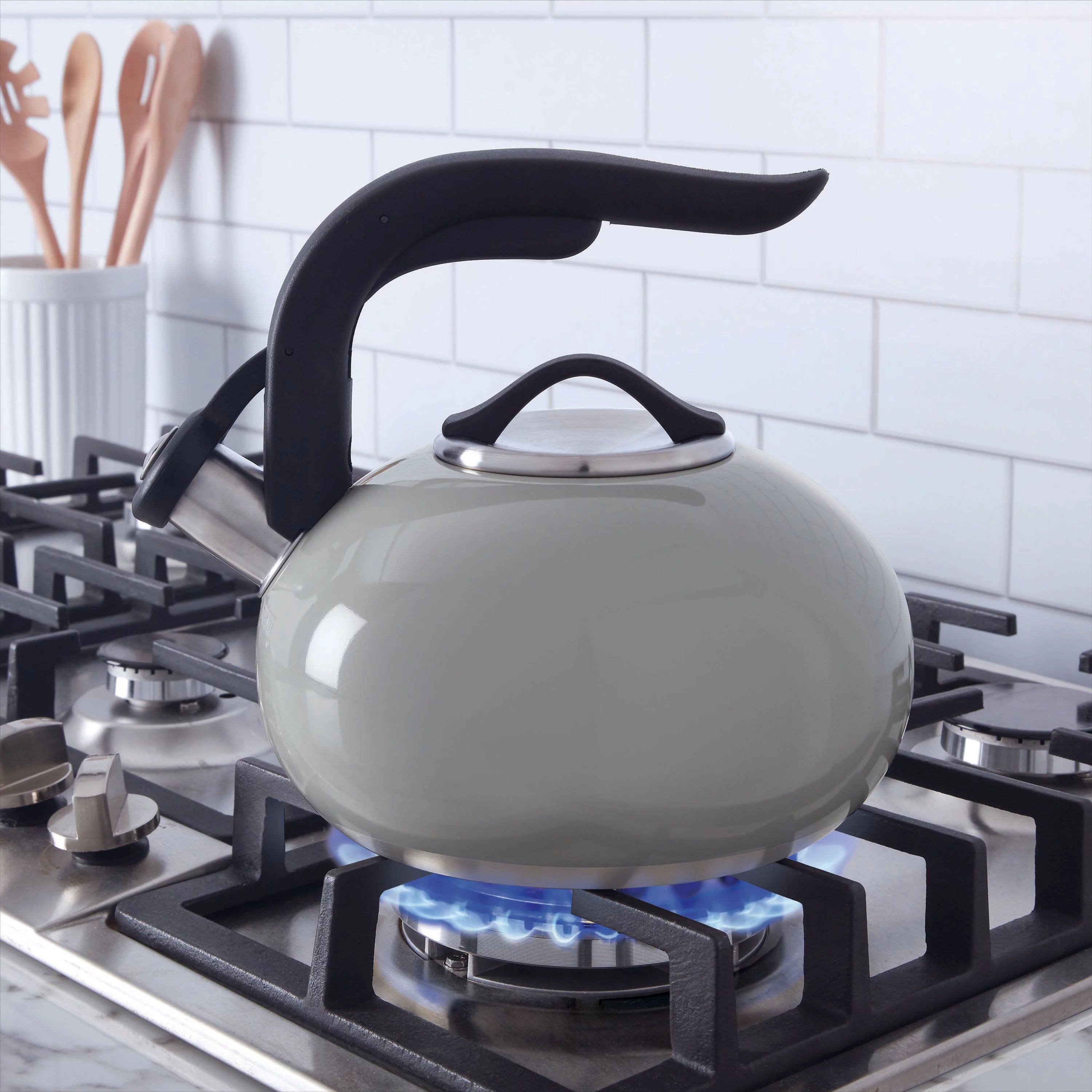 1.8-quart Stainless Steel Tea Kettle, Light Grey V740