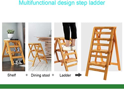 Folding 3-Step Wooden Step Stool F85365