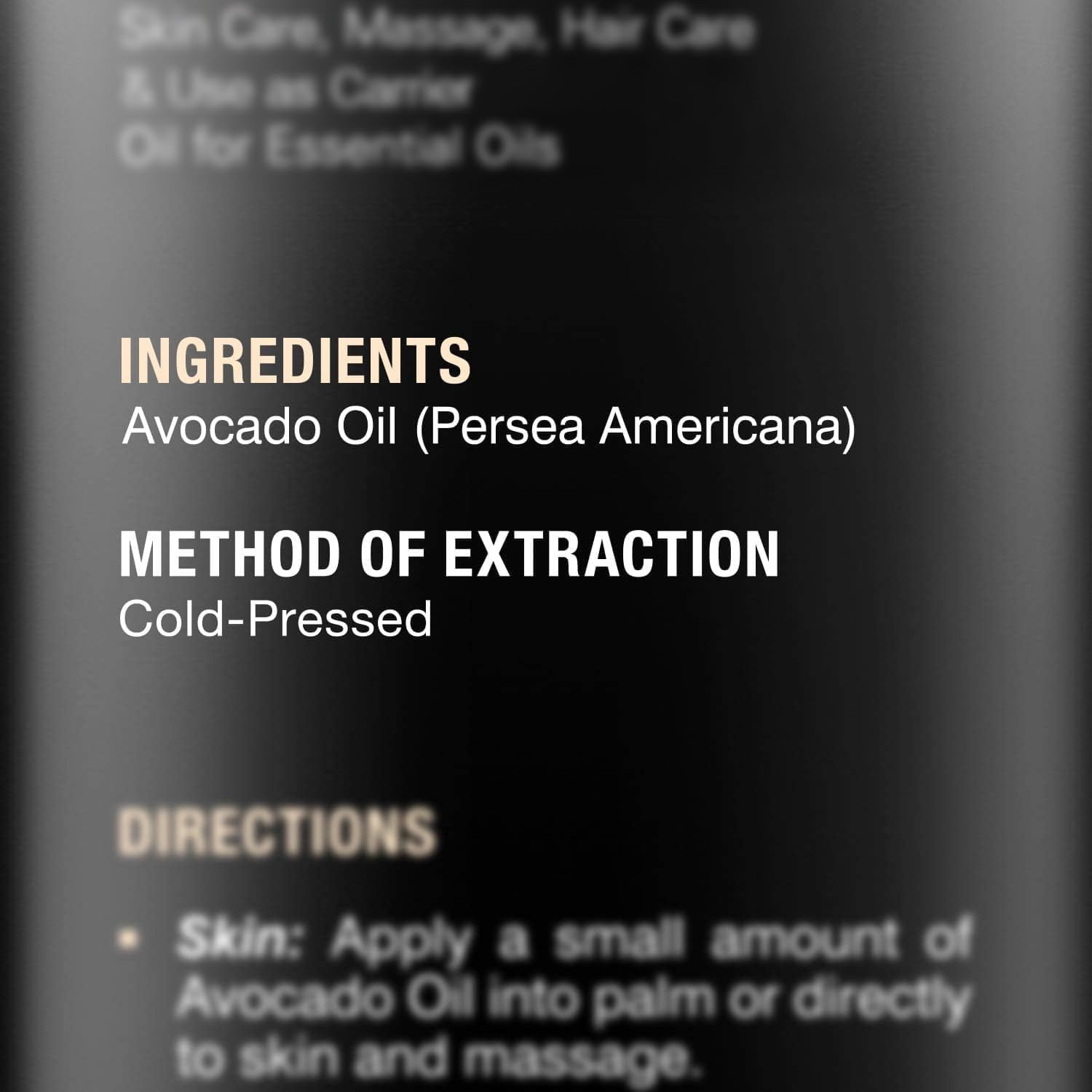Avocado Oil, Cold-Pressed, for Skin, Hair, and Massage B273466