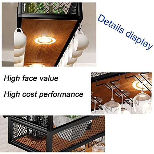Hanging Wine Rack with Upside Down Wine Glass Holder C663677
