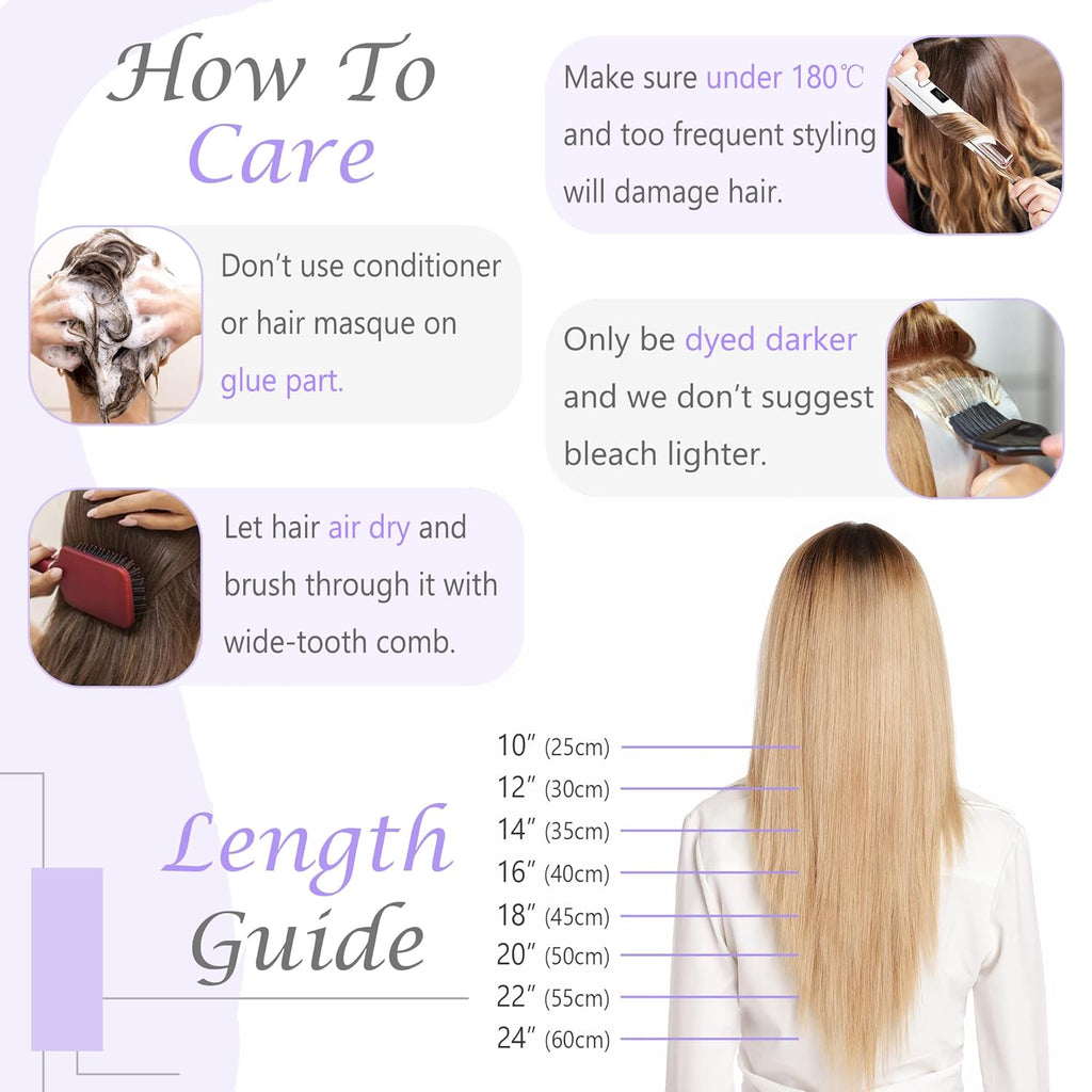 U Tip Hair Extensions Real Human Hair Keratin Fusion Natural Silky Straight 18 Inch L698285