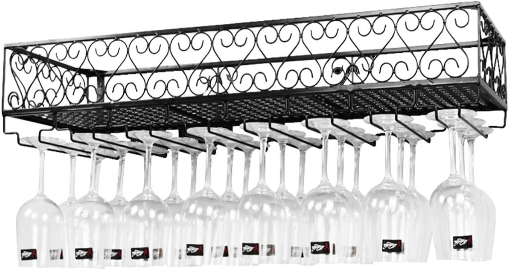 Wall-mounted Metal Wine Rack with Glass Holder W67652