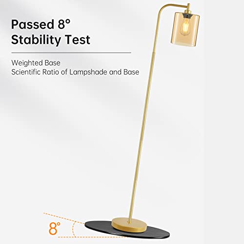 Industrial Floor Lamp with Mesh Glass Shade, LED Bulb Included, Foot Switch K167391